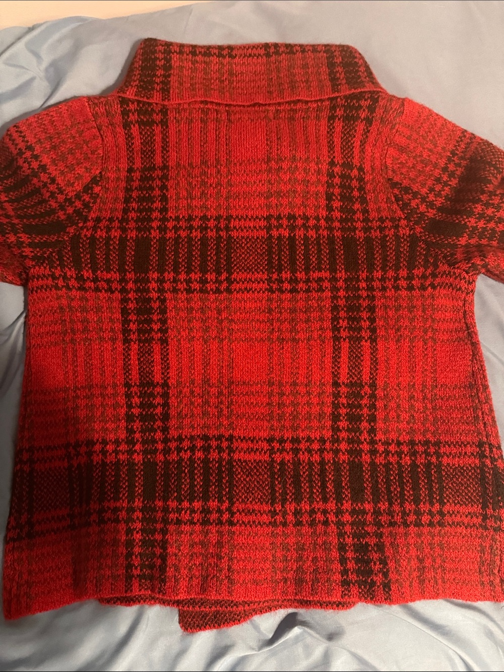 Christian Siriano Red and Black Knit Sweater Jacket L - Picture 5 of 9